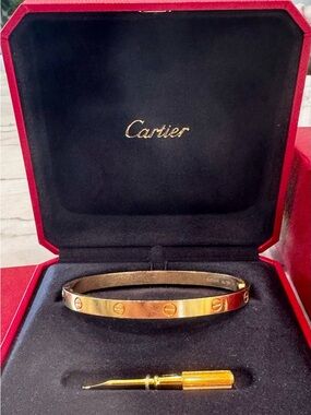 Cartier Yellow Gold Love Bracelet CLASSIC with Gold Screwdriver, Box & Papers